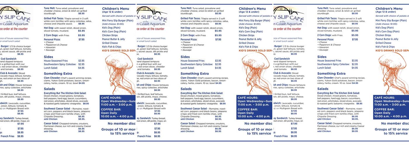 Ferry Slip Café Menu