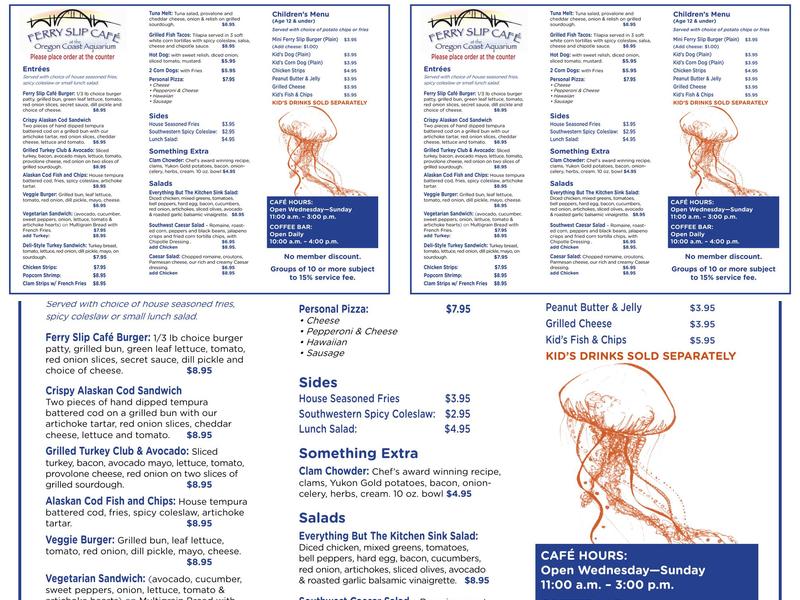 Ferry Slip Café Menu