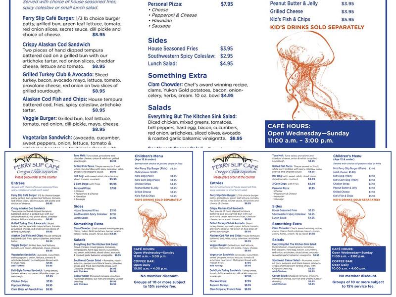 Ferry Slip Café Menu