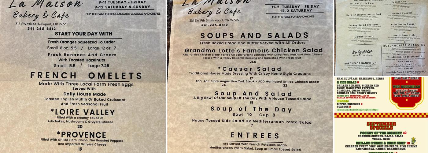 La Maison Menu