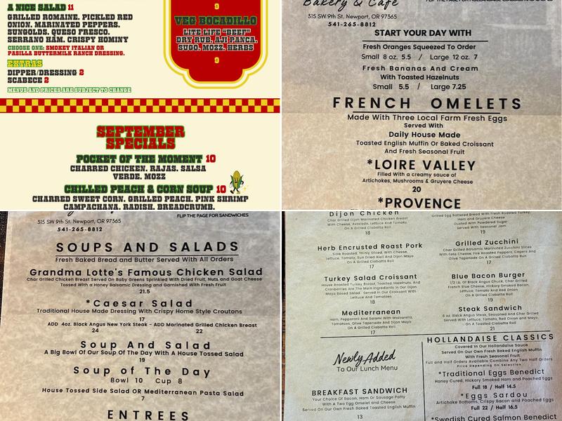 La Maison Menu