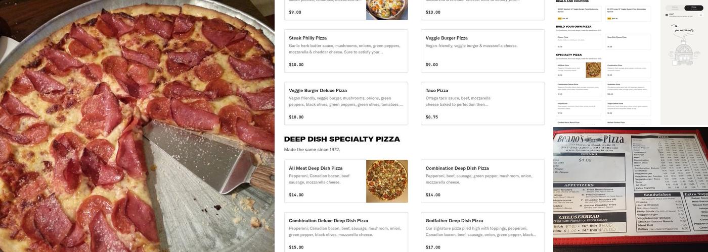 Beano's Pizza Menu