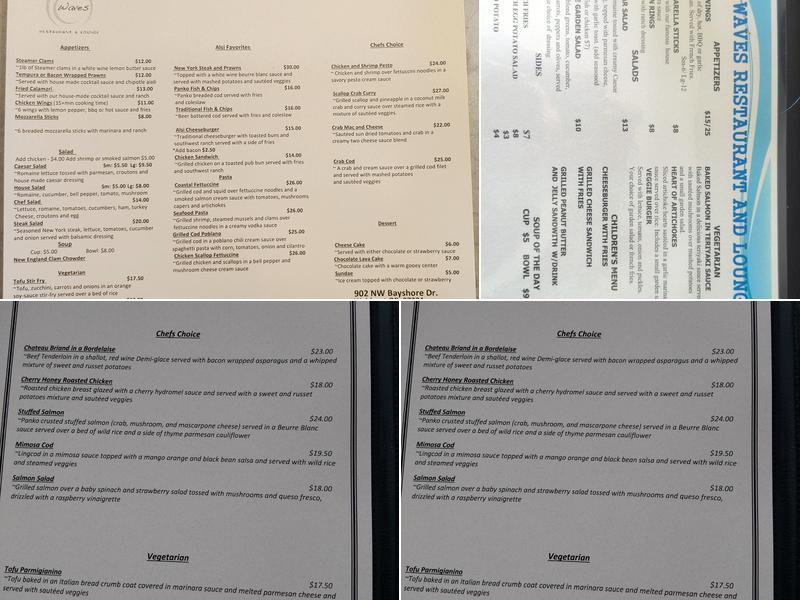 Waves Restaurant & Lounge Menu