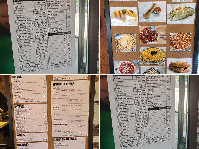 Popplo's Pizza & Que Burgers Menu