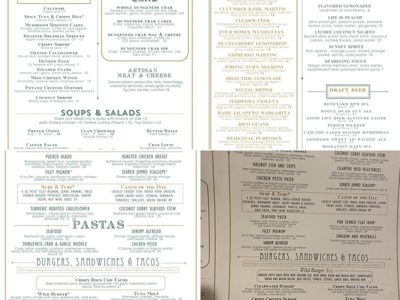 Clearwater Restaurant Menu
