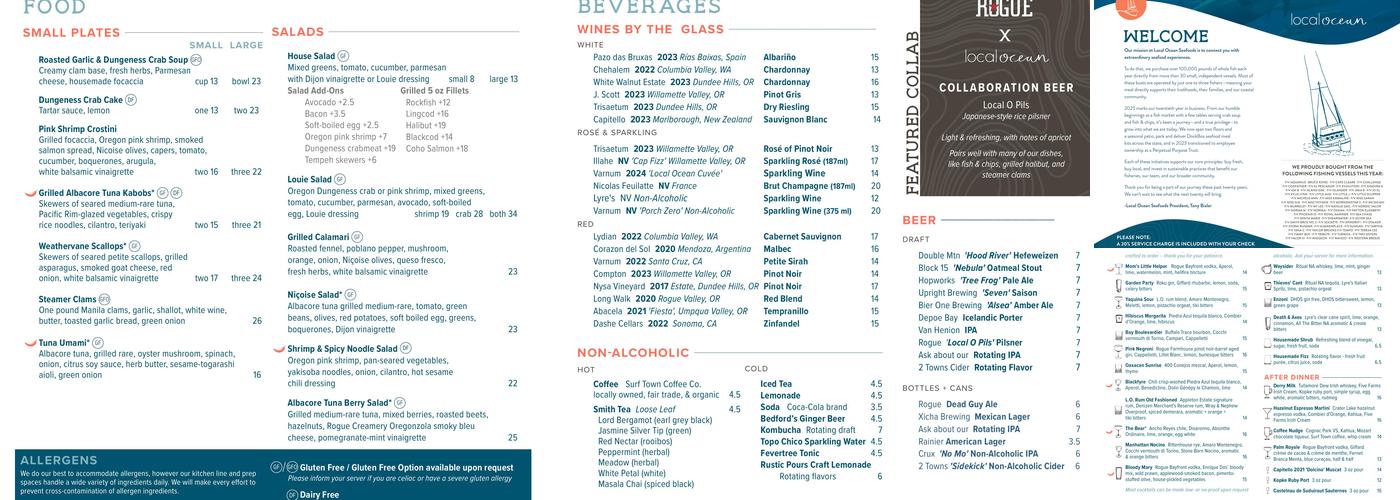 Local Ocean Seafoods Menu