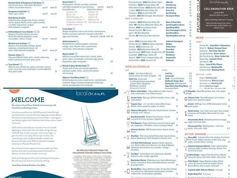 Local Ocean Seafoods Menu