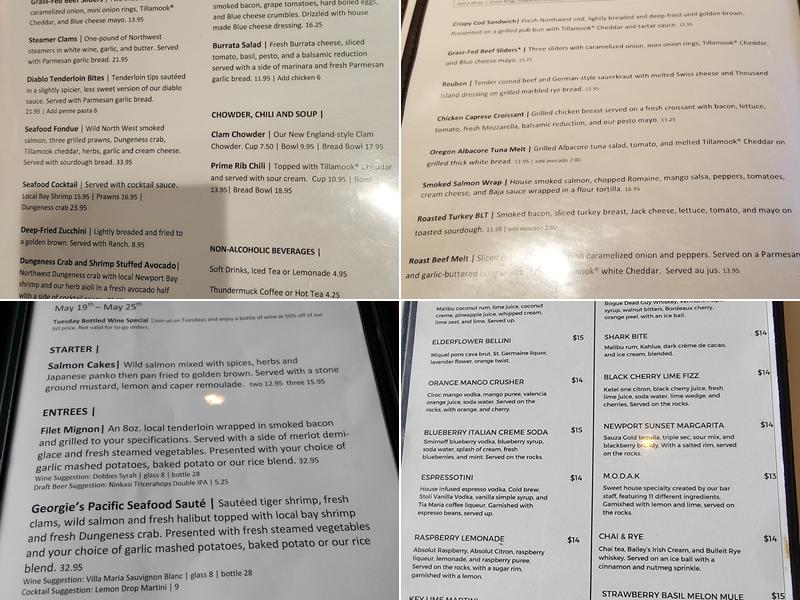 Georgie's Beachside Grill Menu