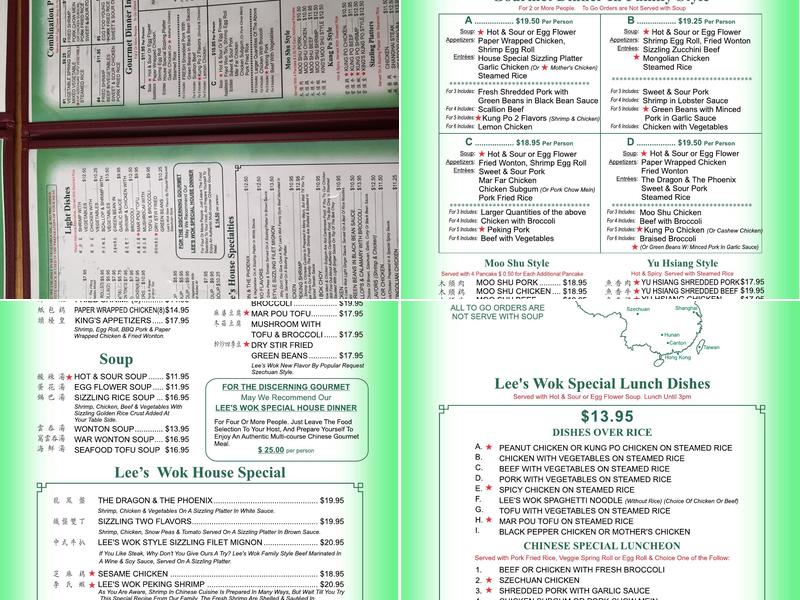 Lee's Wok Menu