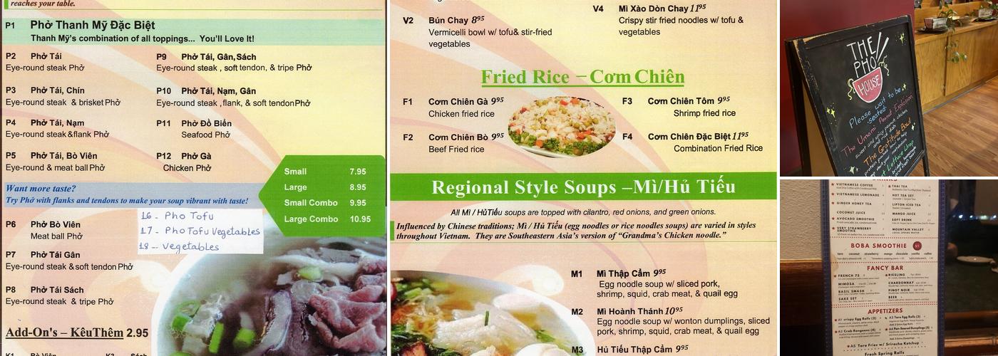 The Pho House - Viet Kitchen and Cafe Menu