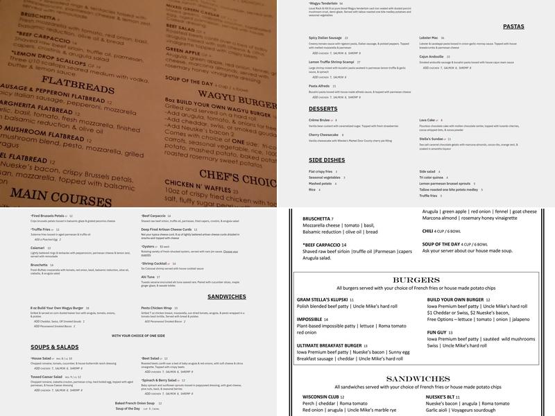Stella's Menu