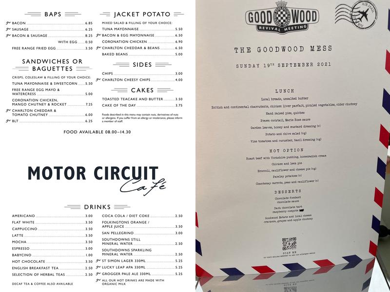 Motor Circuit Cafe Menu