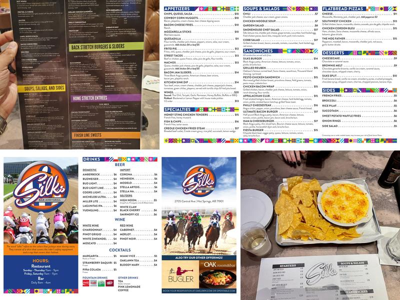 Silks Bar and Grill Menu