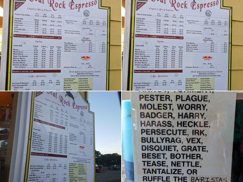 Seal Rock Espresso & Bakery Menu