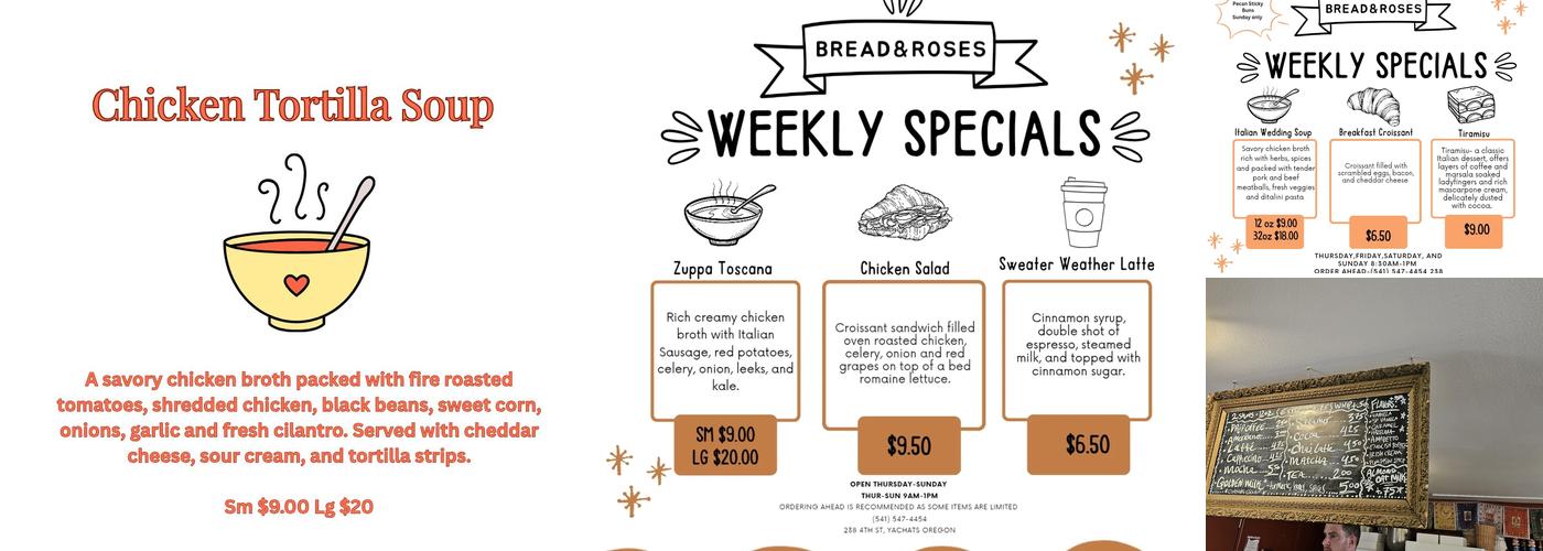 Bread & Roses Bakery Menu