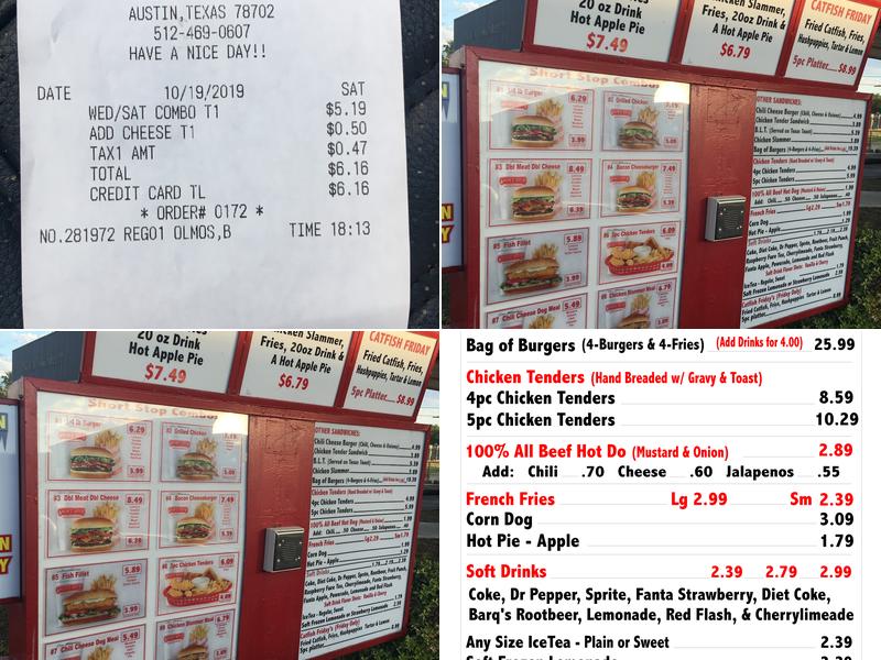 Short Stop Menu