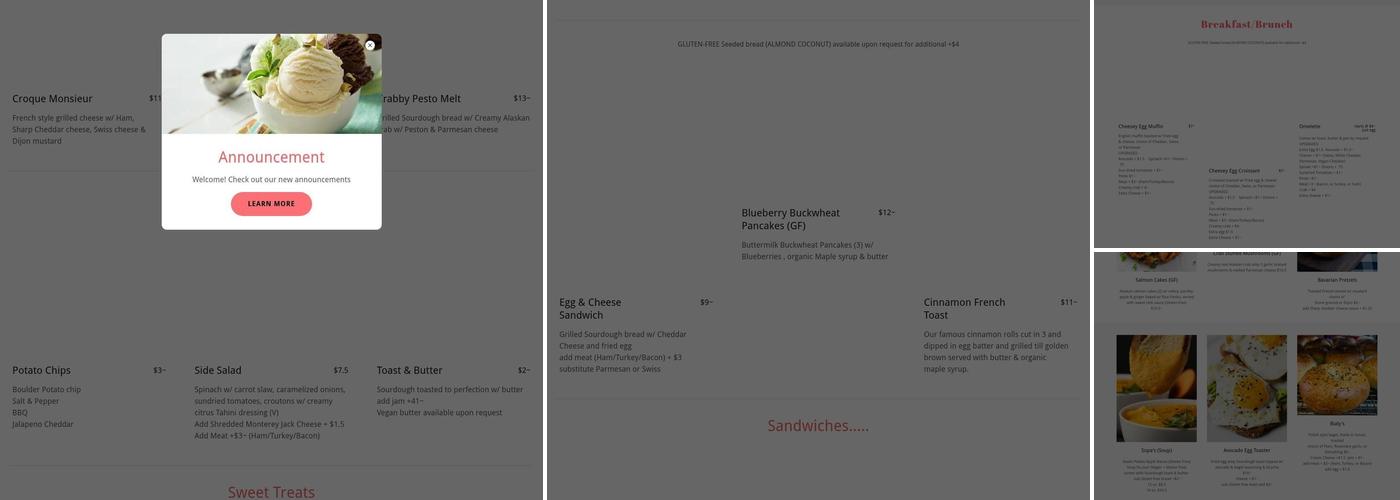 Sweet Magnolia Bakery & Cafe Menu