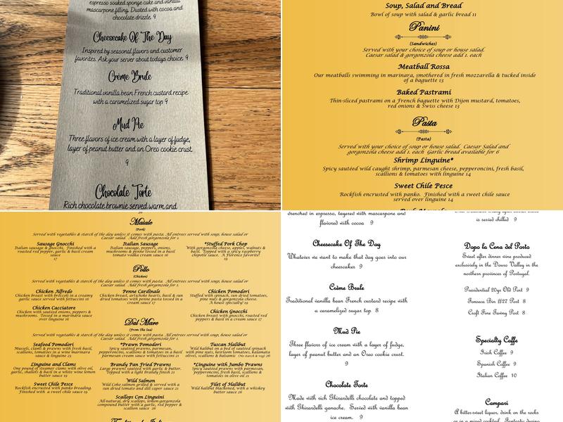 La Pomodori Ristorante Menu