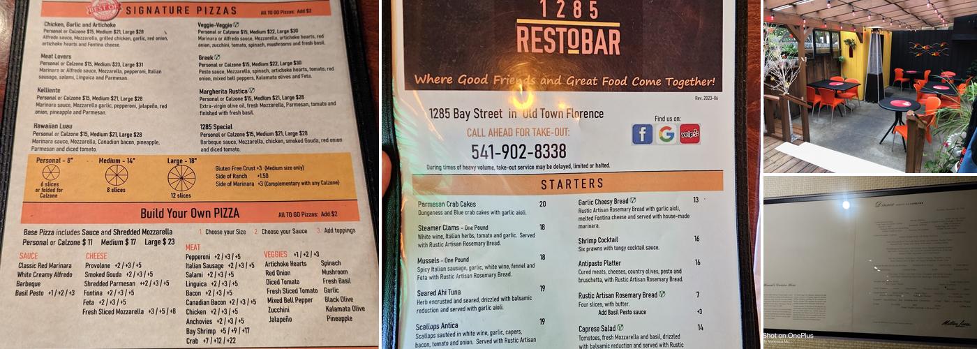1285 Restobar Menu