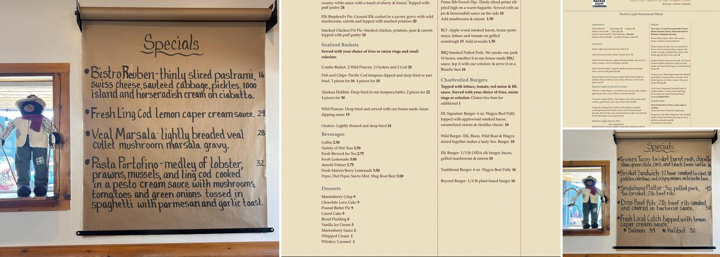 Harbor Light Restaurant Menu