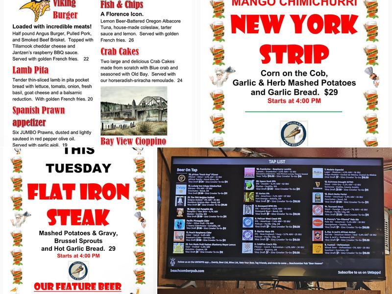 Beachcomber Pub Menu