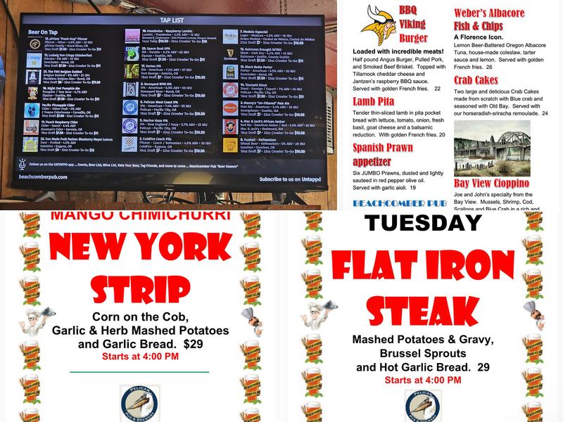 Beachcomber Pub Menu