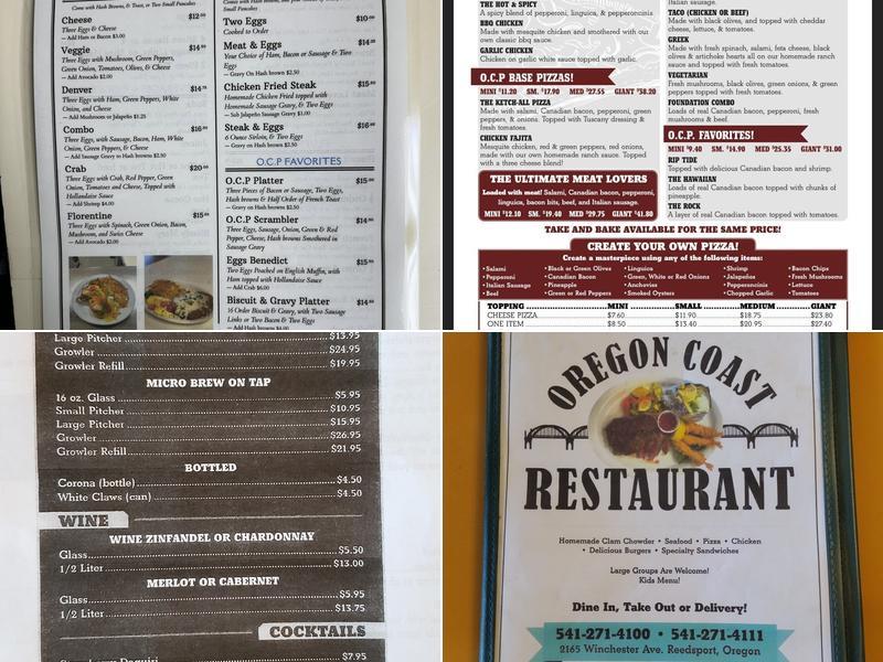 Oregon Coast Pizzeria Menu