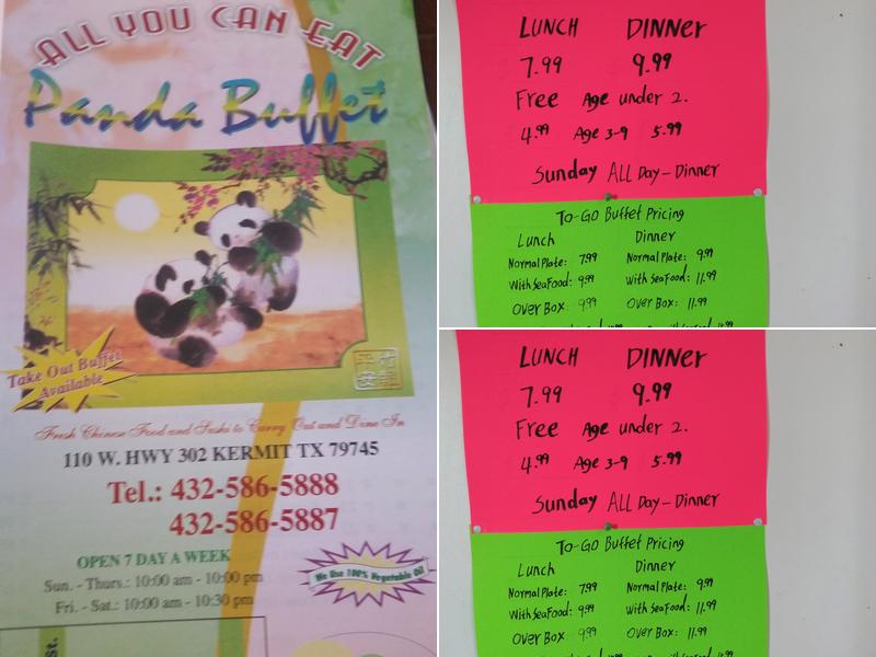 Panda Buffet Menu