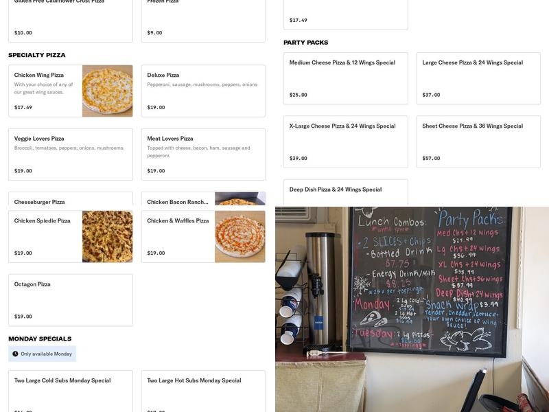 Giuseppe's Pizzeria Menu