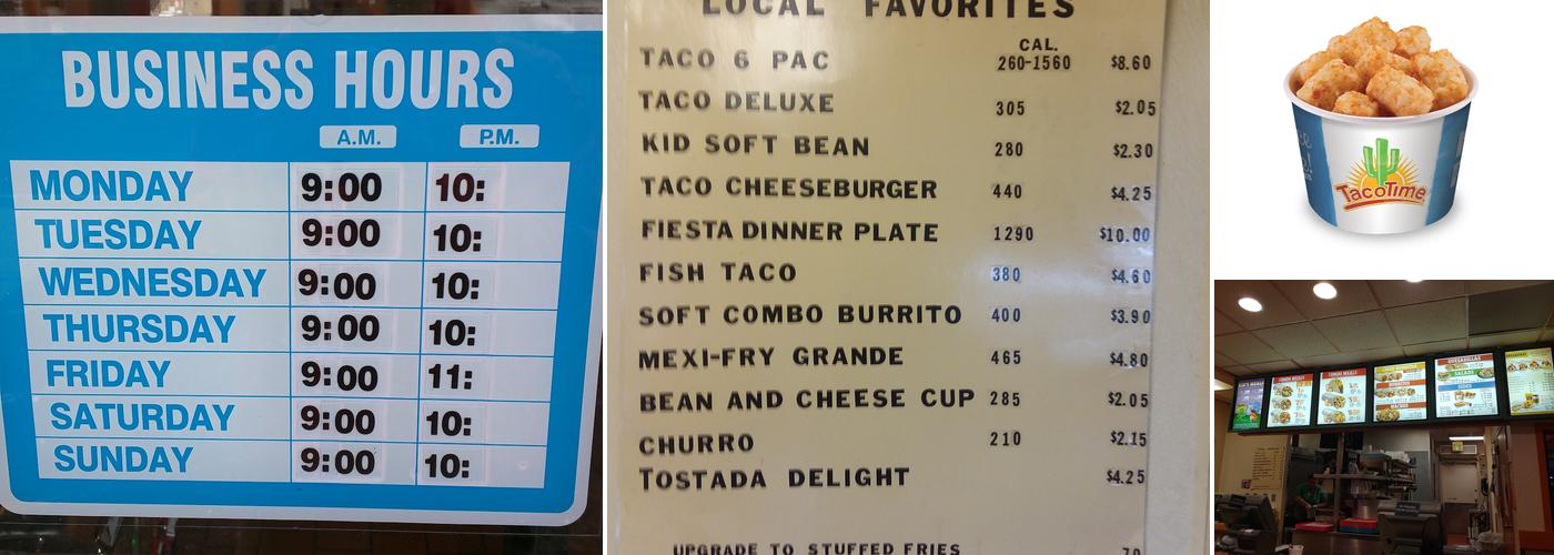 Taco Time Menu