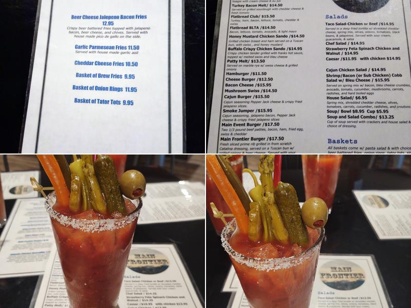 Frontier restuarant & saloon Menu