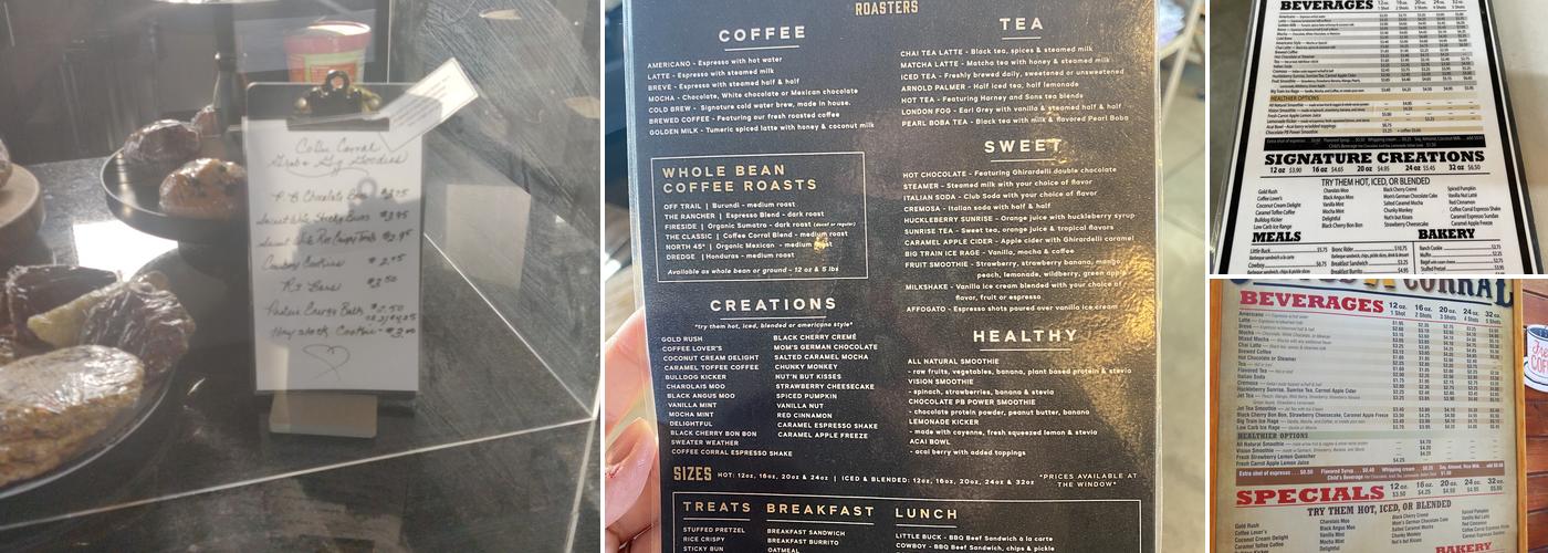 Coffee Corral Roasters Menu