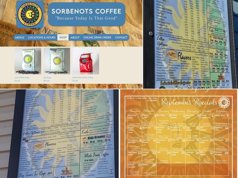 Sorbenots Coffee Menu