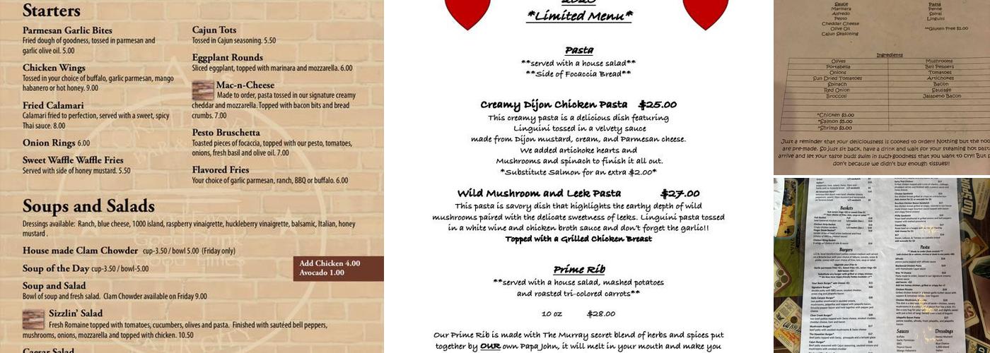 AJs Corner Brick Bar & Grill Menu