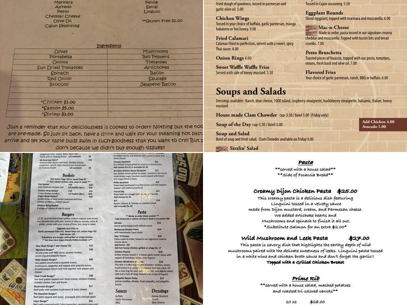 AJs Corner Brick Bar & Grill Menu