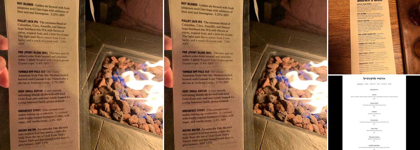 Barley Brown's Brew Pub Menu