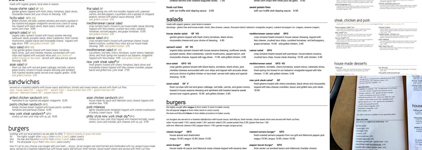 Latitude 45 Grille Menu