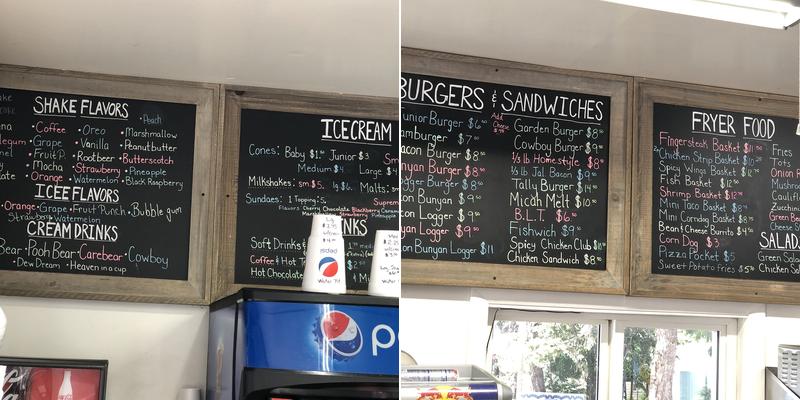 Cove Drive-In Menu