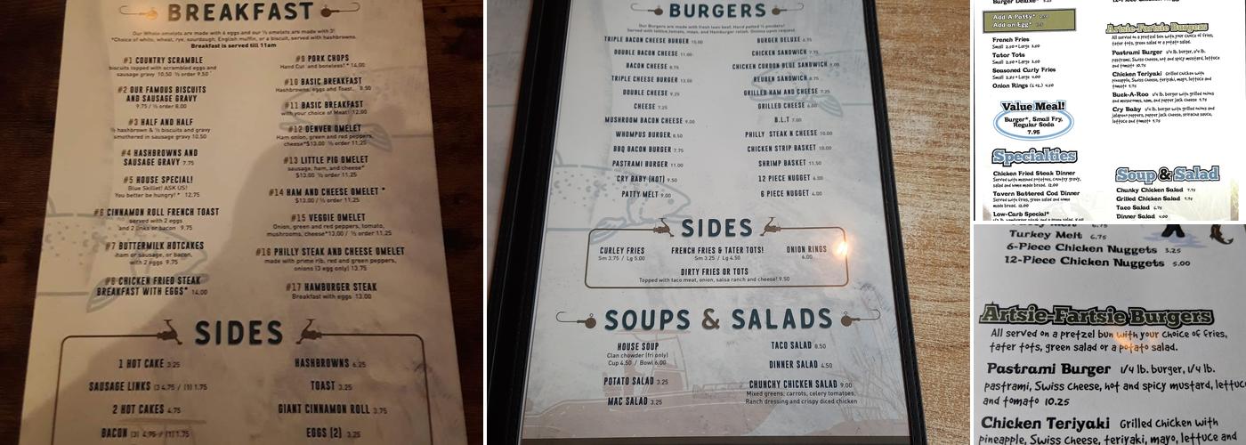 Gravy Dave's cafe Menu