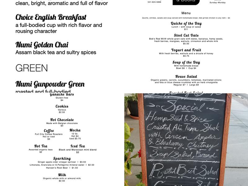 JaxDog Café & Books Menu