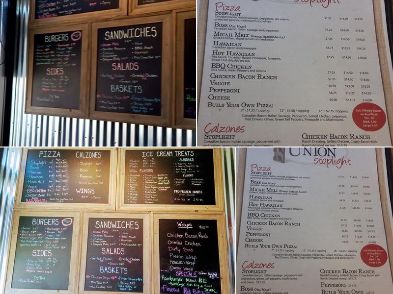 Union Stoplight Menu