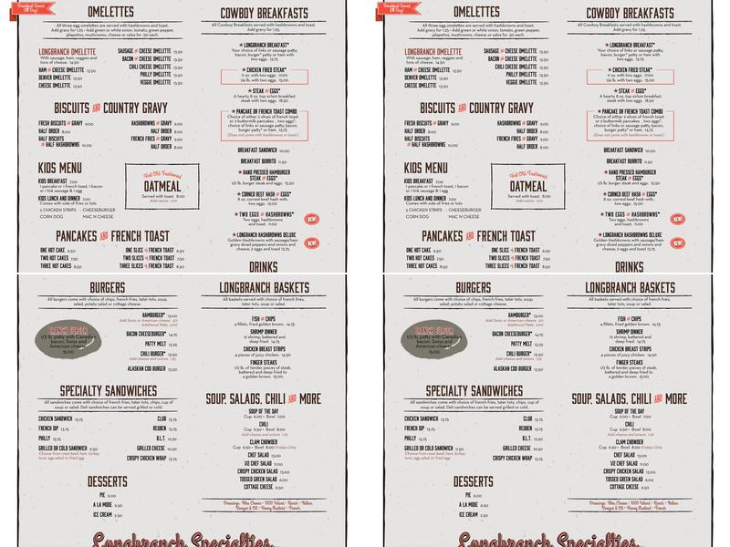 Long Branch Menu