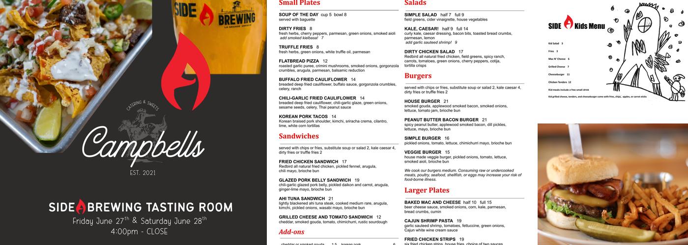 Side A Brewing - Public House Menu