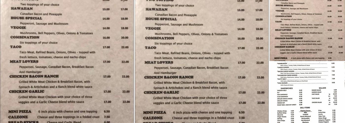 Summerville Store and Tavern Menu