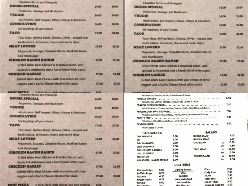 Summerville Store and Tavern Menu