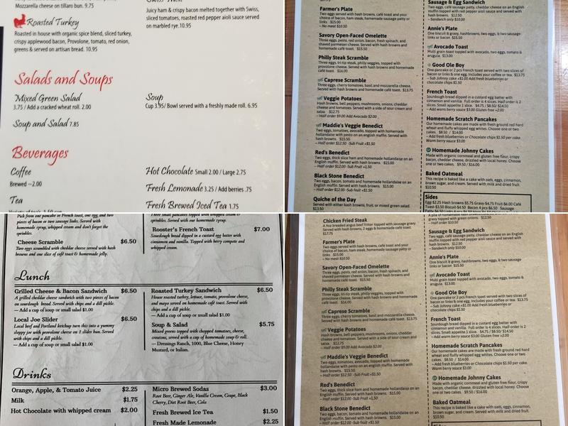 Red Rooster Cafe Menu