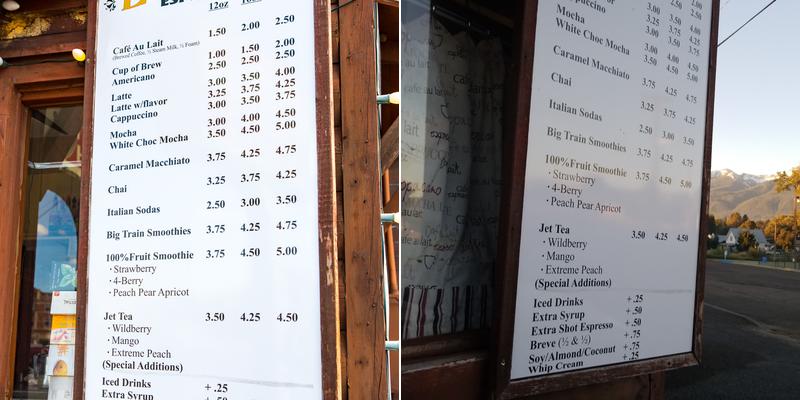 Longhorn Espresso Menu