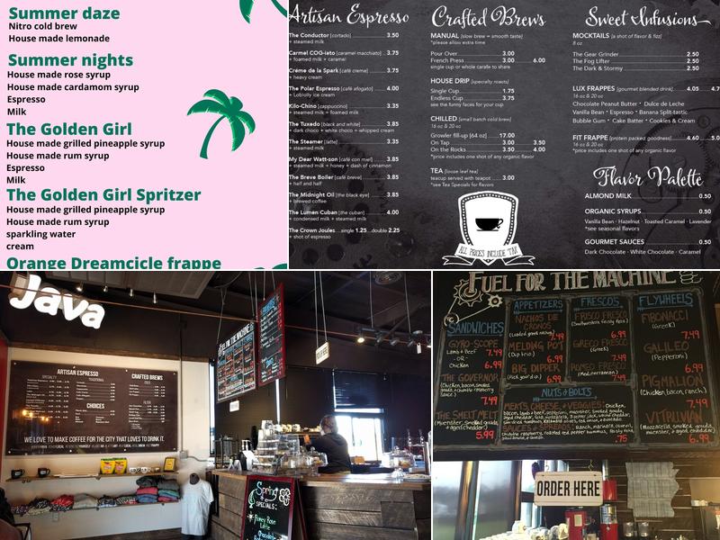 Brew YaYa Coffee + Roaster Menu