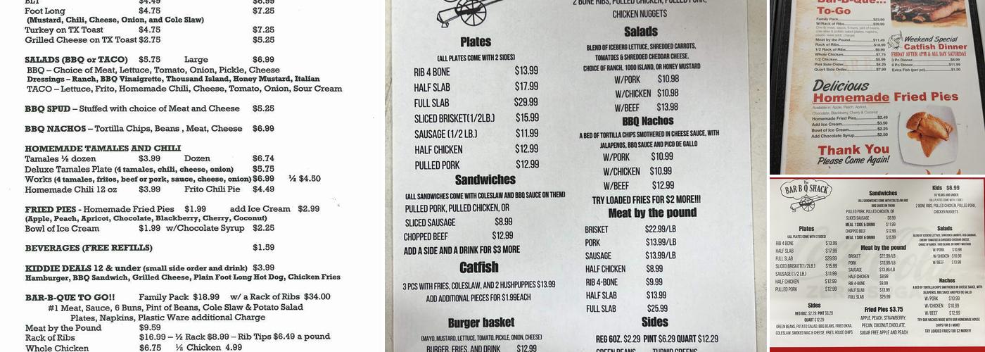 Bar-B-Que Shack Menu