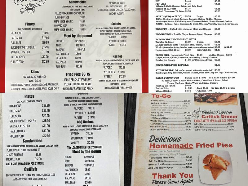 Bar-B-Que Shack Menu